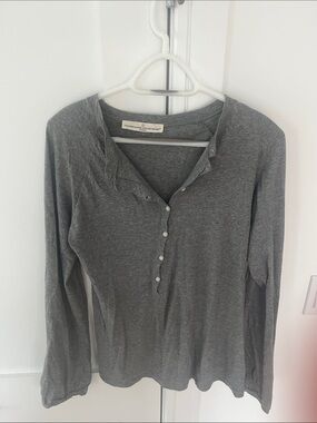 Golden Goose Gray Long-Sleeve Henley Top